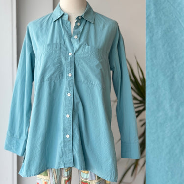 Madewell Aqua Button Up Shirt, XXSmall