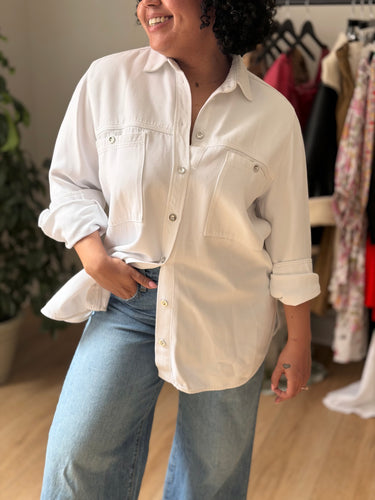 IRO Hikari Denim Shirt in White, 36