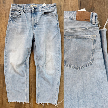 Madewell The Darted Barrel Jeans - as is - raw hem, 28