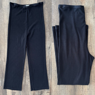 Reformation Black Ribbed Pants, Large