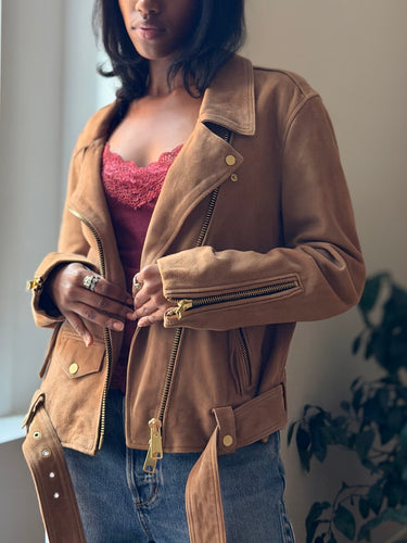 All Saints NWT Luna Suede Biker Jacket - retail $619, Medium