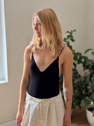 Reformation Black Ribbed Bodysuit, XSmall