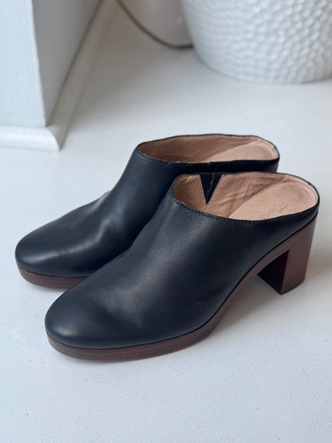 Madewell Black Heeled Mule Clogs, 9.5