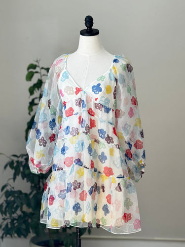 Staud Meadow Sheer Chiffon Dress, Small
