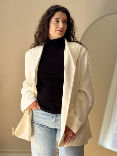 Dissh NWT Liv Cream Boyfriend Blazer, US 12