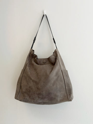 Rough & Tumble Kirigami Gray Nubuck Tote Bag