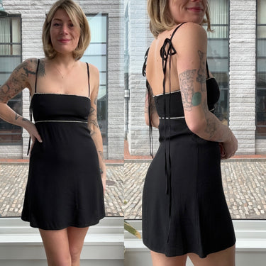 Reformation Rhinestone Detail Babydoll Mini Dress / size 0 / Portland