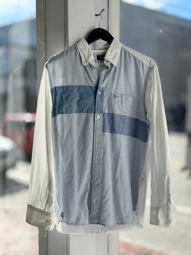 Facconable Stripe Button Up Shirt, Men's Medium