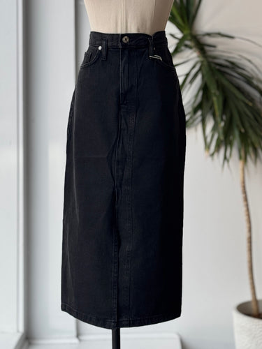MNG NWT Black Denim Midi Skirt, Small