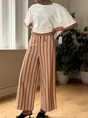 Madewell Emmet Wide Leg Crop Pants In Stripe, 25