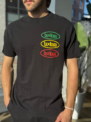 Bodega Black Logo Print Tee, Men's Medium