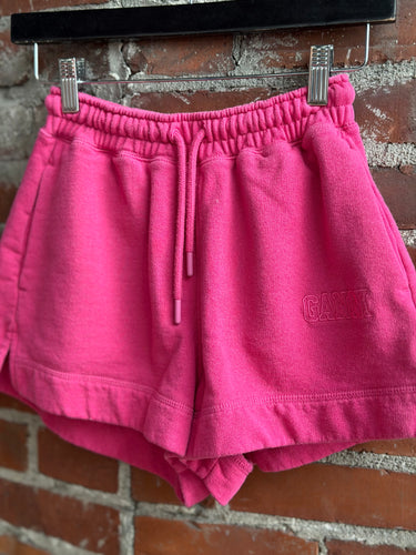 Ganni Magenta Embroidered Shorts, XXSmall