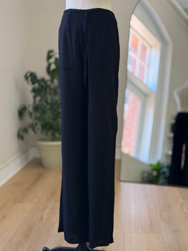 Zara Black Textured Pants, Small