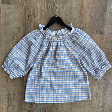 Nation Los Angeles NWT Blue Plaid Top, Small