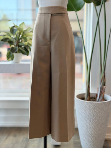 Zara Camel Wide Leg Trouser Pants, medium