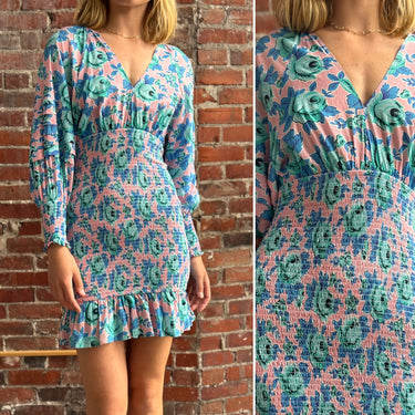 Rhode Bright Smocked Dress, XSmall