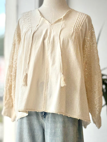 Carolina K NWT San Juan Blouse in Cream - retail 398, XSmall