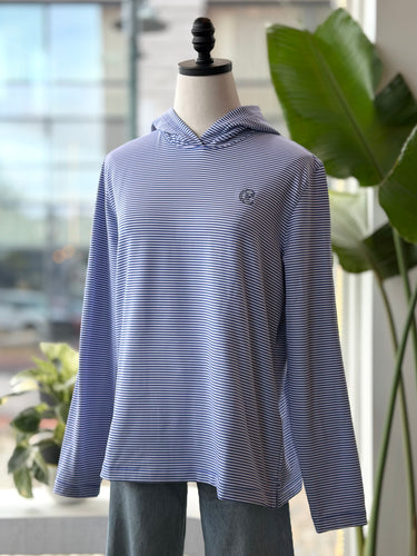 Peter Millar Striped UPF 50 Hoodie, Large