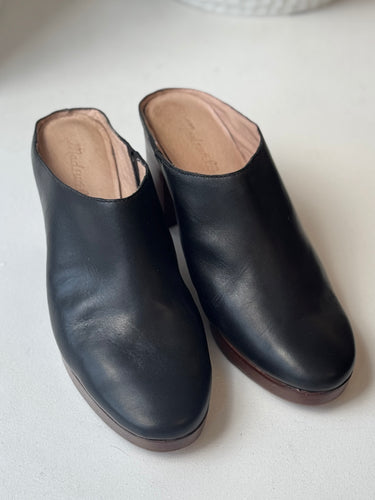Madewell Black Heeled Mule Clogs, 9.5