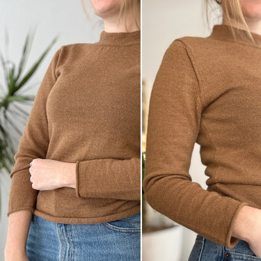 Han Starnes Mock Neck Camel Sweater, Medium