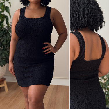 Rails Julie Crinkle Bodycon Dress in Black, Large
