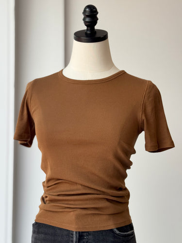 Everlane Camel Ribbed Tee, Small