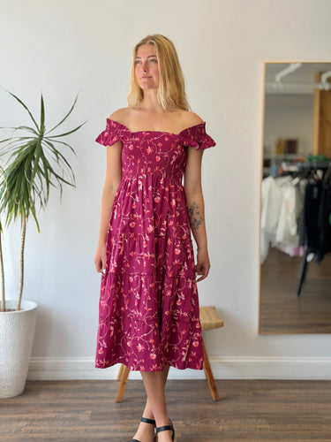 Hill House Ellie Nap Dress in Burgundy Botanical, XXSmall