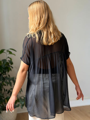 Ali Golden Sheer Black Top, Small