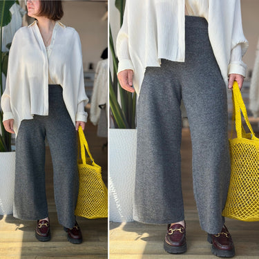 Jenni Kayne Gray Knit Pants, Medium