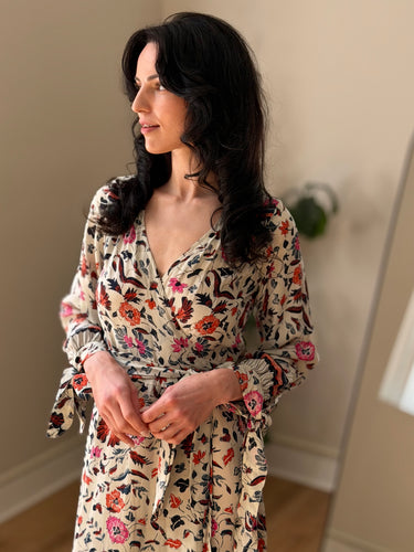 Natalie Martin NWT Danika Wrap Dress in Pearl Wildflower, XSmall