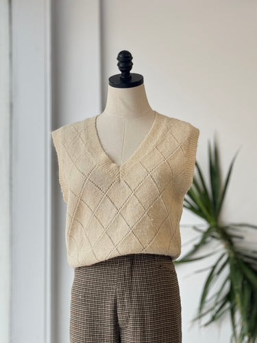 ASTR Cream Knit Vest, Small