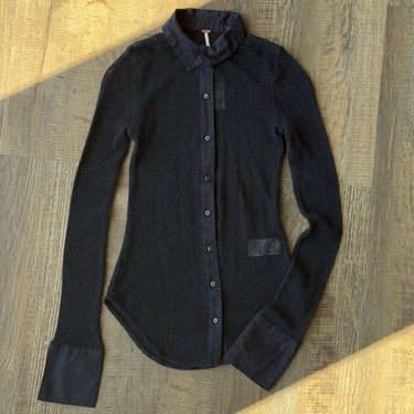 Free People NWT Mesh Button Up Top, XSmall