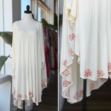 Free People Cream Embroidered Flowy Dress, XS/S