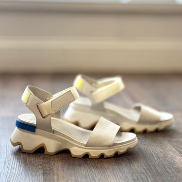 Sorel White Leather Slingback Chunky Sandals, 9.5