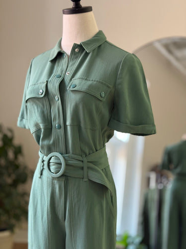 Sezane Green Manhatt Jumpsuit- AS IS , 34