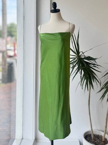 Assembly Satin Bias Cami Dress in Green, Small