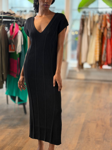 Kowtow NWT Black Ribbed Parallel Dress, XSmall