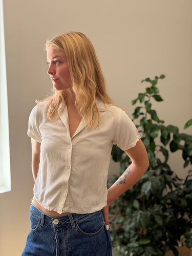 Jams World AS IS Ecru Button Up Top, XSmall