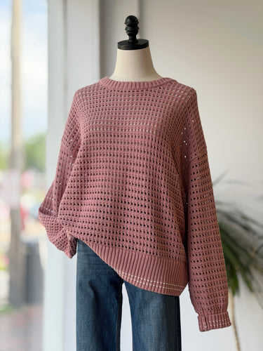 Varley Blush Loose Knit Sweater, Medium