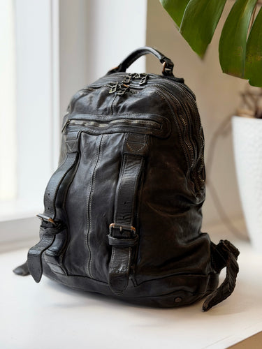 Benheart Italian Leather Lorenzo Backpack in Nero