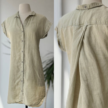 Bella Dahl Sage Linen Tunic Dress, Small