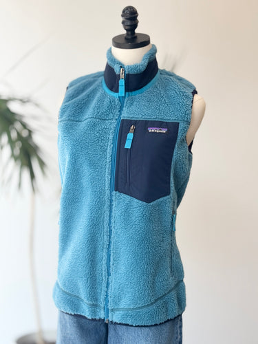 Patagonia Retro X Blue Sherpa Vest, Small
