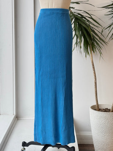 Free People NWT Rib Blue Knit Skirt, Small