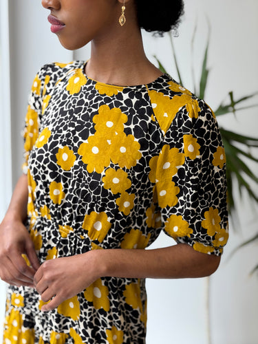 ba&sh AS IS Yellow Floral Mini Dress - couple marks, 1/Small