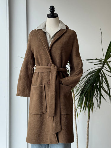 Apiece Apart Taos Boucle Wool Camel Coat, US 4