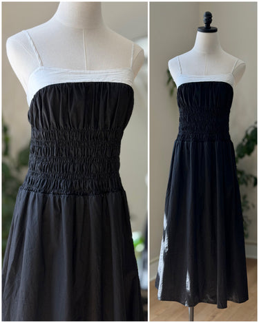 Moon River Black and White Midi Dress, medium