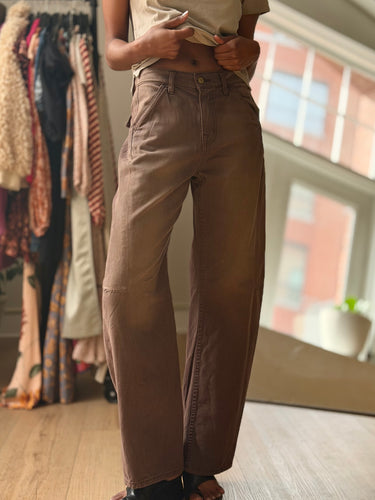 B Sides Brown Barrel Jeans, 24