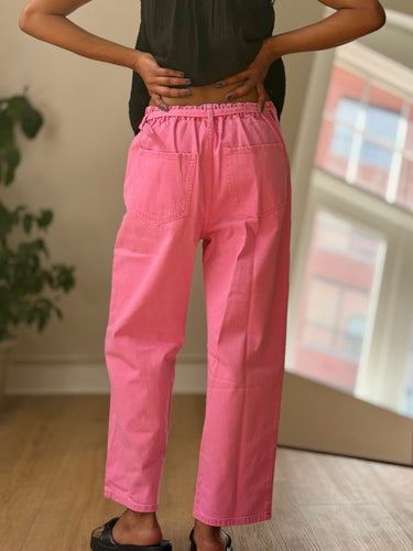 Xirena Pink Belted Pull On Straight Leg Jeans, XS/S
