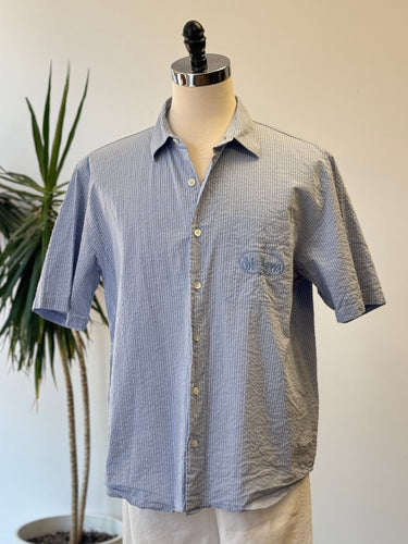 Madhappy Seersucker Short Sleeve Button Up, Men's Large