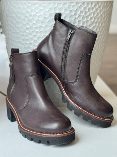 Paul Green Dark Brown Ankle Boots with Faux Fur Lining, AU 5 / US 7.5